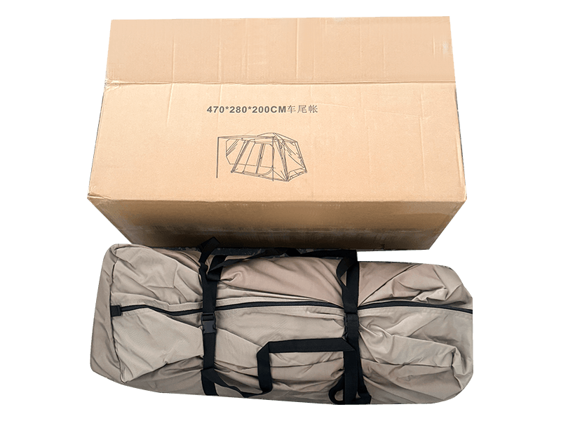 車の後部に接続するアウトドアキャンプ用二層テント