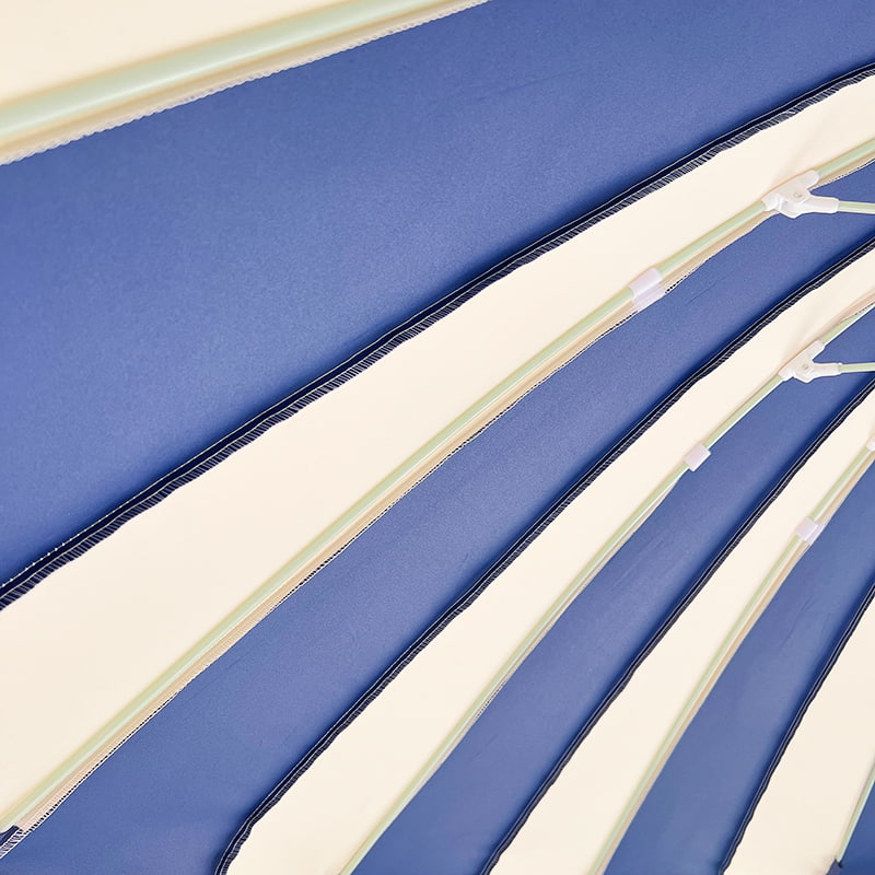 2.5M 青と白のパッチワーク パゴダ傘