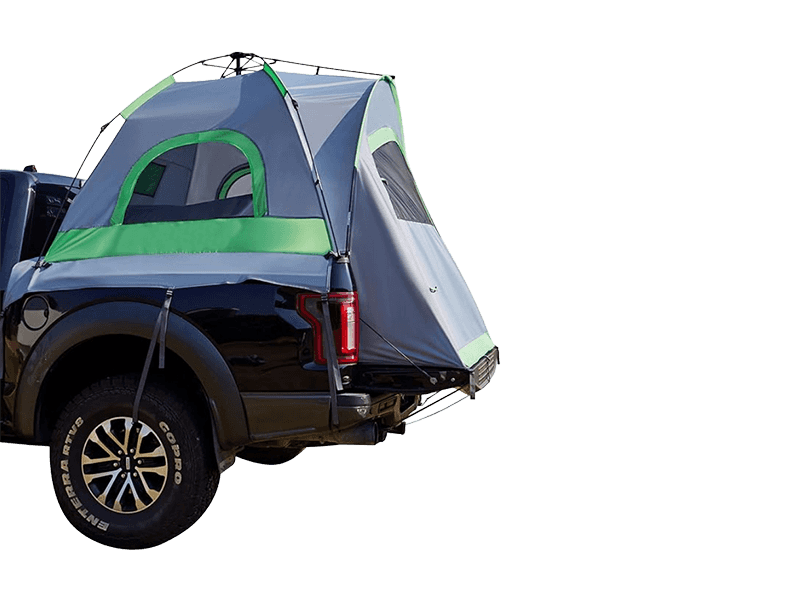 屋外の車のテールゲートサンシェードとキャンプテント