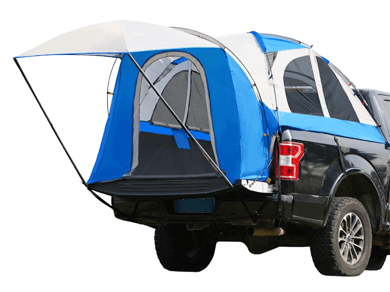 ピックアップトラックの荷台用釣りおよびキャンプテント